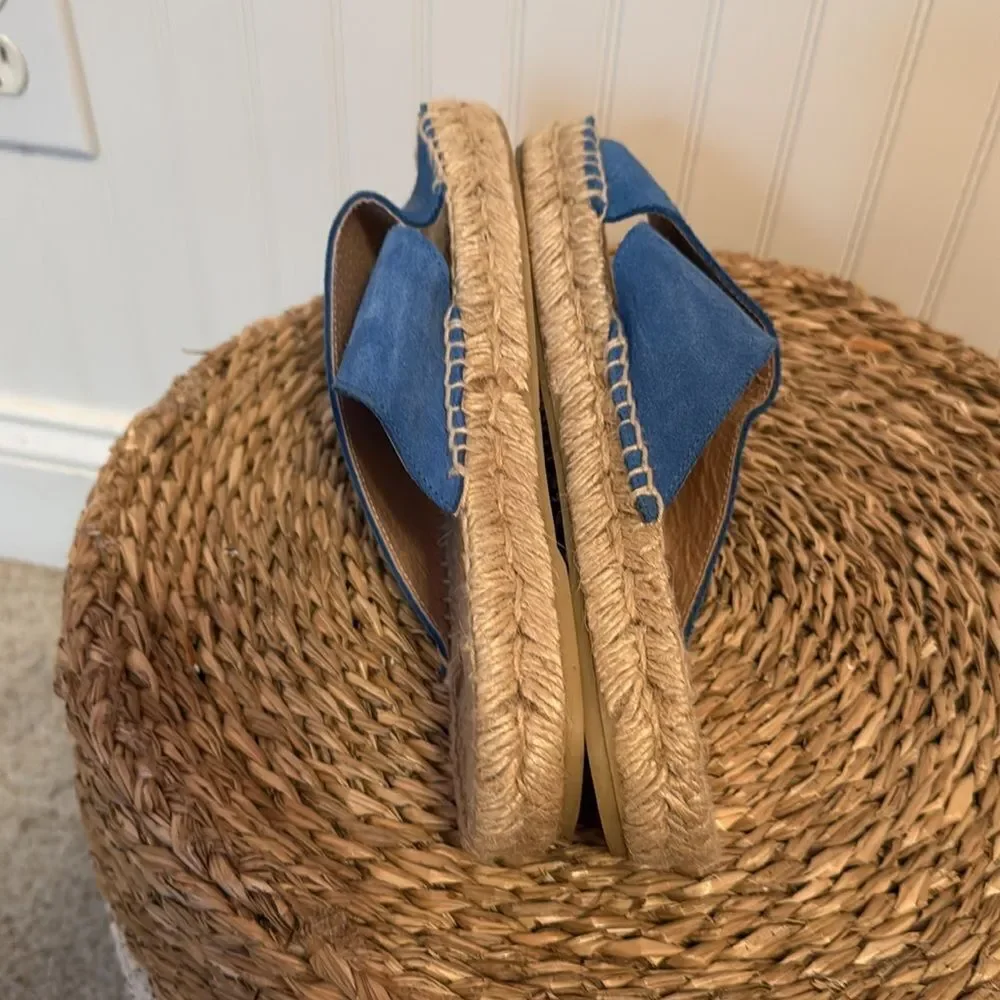 Clara Duran Spain Blue Espadrille Sandals - 37 - Good Condition
